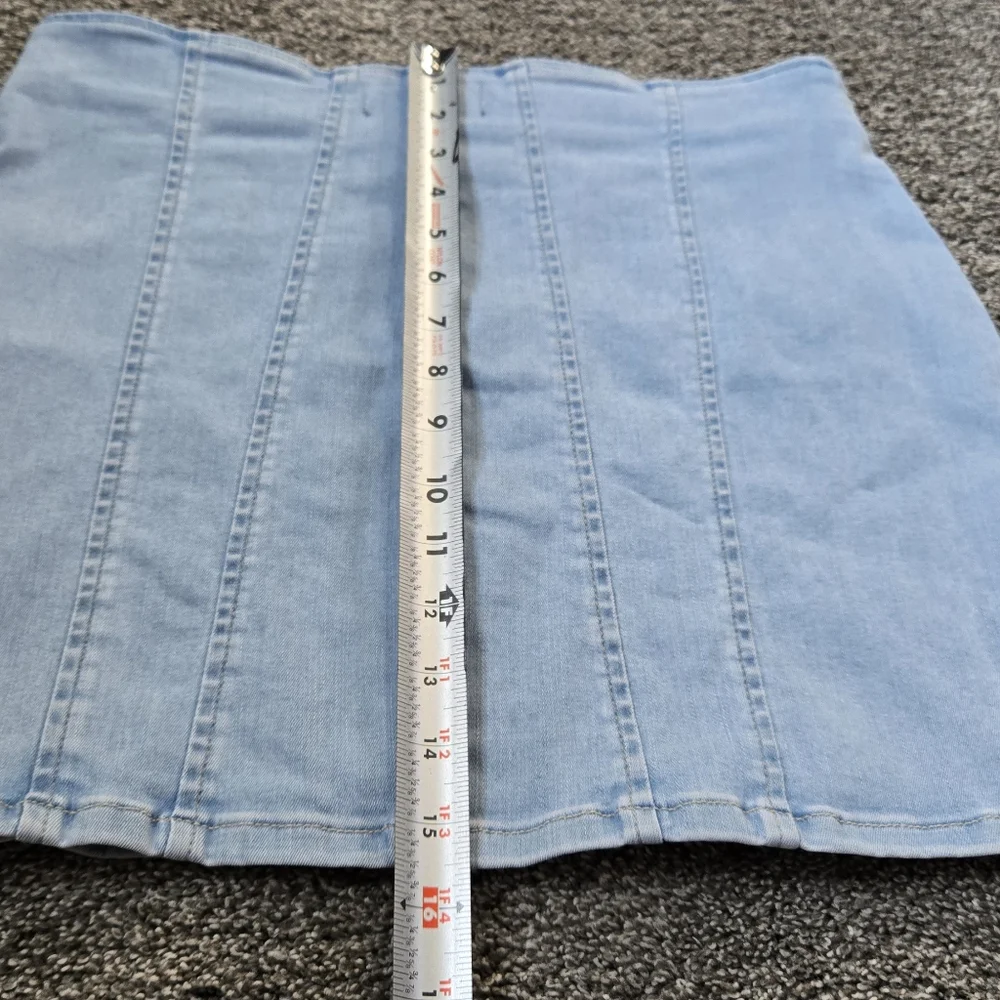 Free People Layla Zip Denim Mini Skirt NWT size 12 - Picture 9 of 10